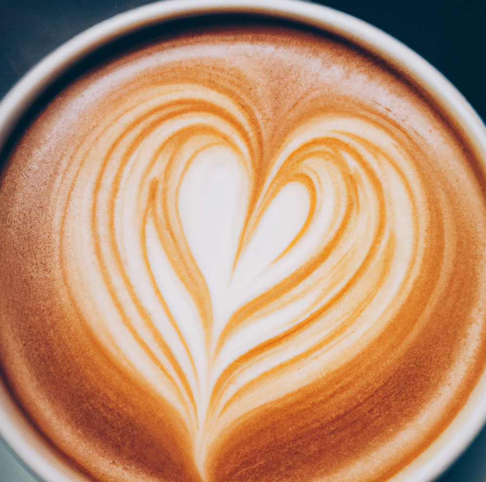 Coeur en latte art